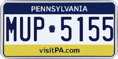 PA license plate MUP5155