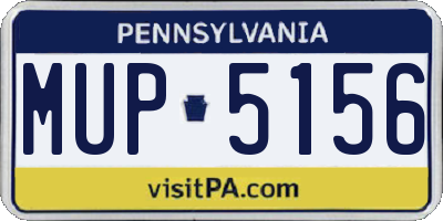 PA license plate MUP5156