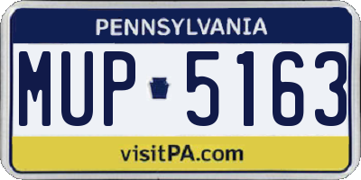 PA license plate MUP5163