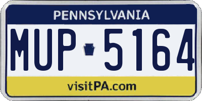 PA license plate MUP5164