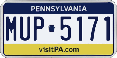PA license plate MUP5171