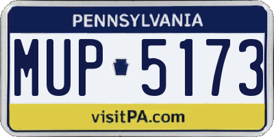 PA license plate MUP5173