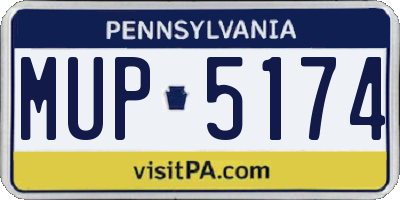 PA license plate MUP5174