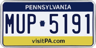 PA license plate MUP5191