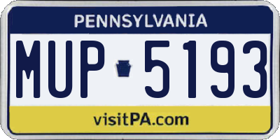 PA license plate MUP5193