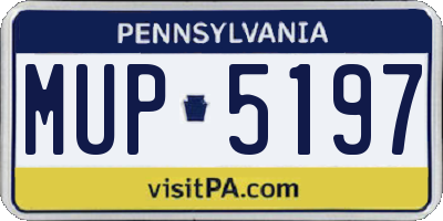 PA license plate MUP5197