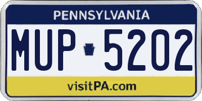 PA license plate MUP5202