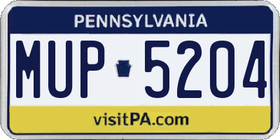 PA license plate MUP5204