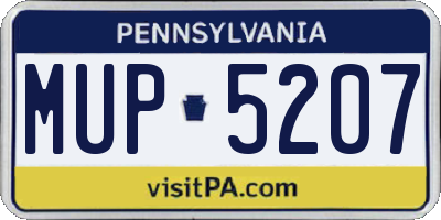 PA license plate MUP5207