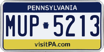 PA license plate MUP5213