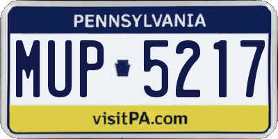 PA license plate MUP5217