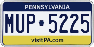 PA license plate MUP5225