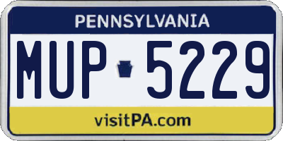 PA license plate MUP5229
