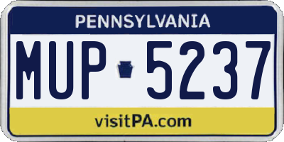PA license plate MUP5237