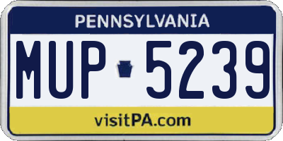 PA license plate MUP5239
