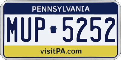 PA license plate MUP5252