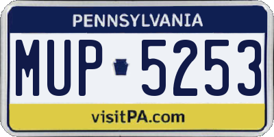 PA license plate MUP5253