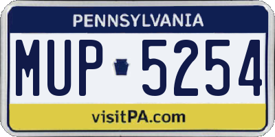 PA license plate MUP5254