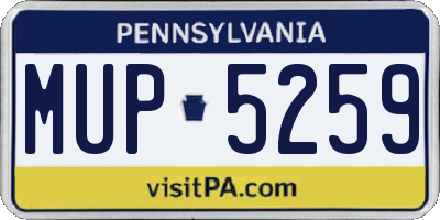 PA license plate MUP5259