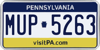 PA license plate MUP5263