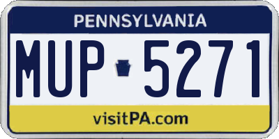 PA license plate MUP5271