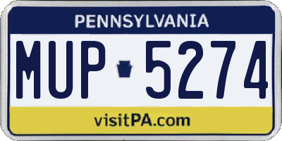 PA license plate MUP5274