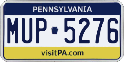 PA license plate MUP5276