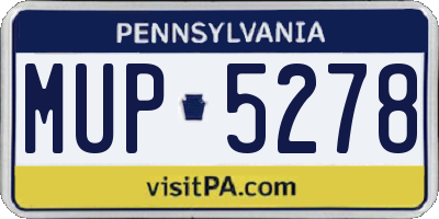PA license plate MUP5278