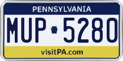 PA license plate MUP5280