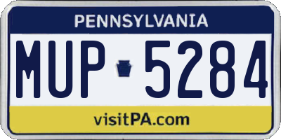 PA license plate MUP5284