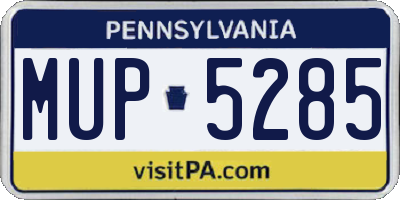 PA license plate MUP5285