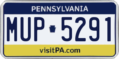 PA license plate MUP5291