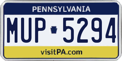 PA license plate MUP5294
