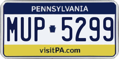 PA license plate MUP5299