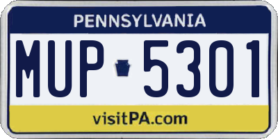 PA license plate MUP5301