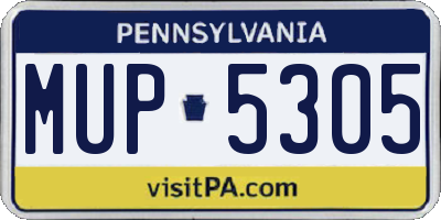 PA license plate MUP5305