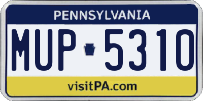 PA license plate MUP5310
