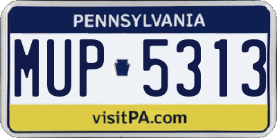 PA license plate MUP5313