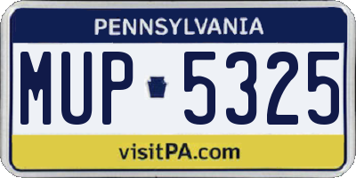 PA license plate MUP5325
