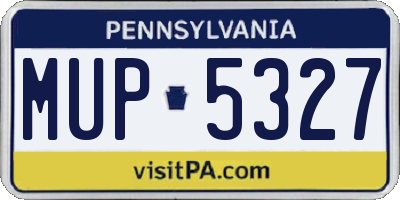 PA license plate MUP5327