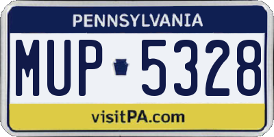 PA license plate MUP5328