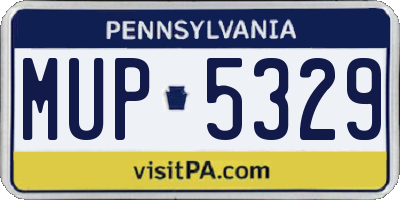 PA license plate MUP5329