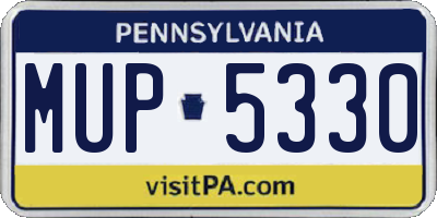 PA license plate MUP5330