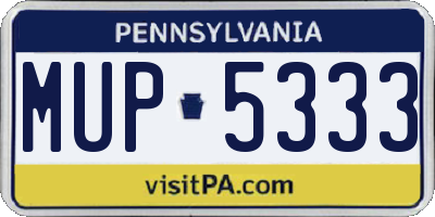 PA license plate MUP5333