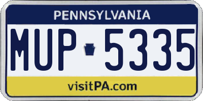 PA license plate MUP5335