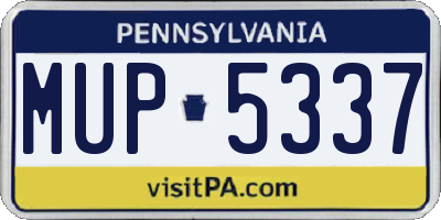 PA license plate MUP5337
