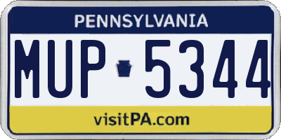 PA license plate MUP5344