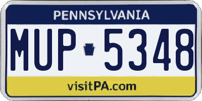 PA license plate MUP5348
