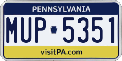 PA license plate MUP5351