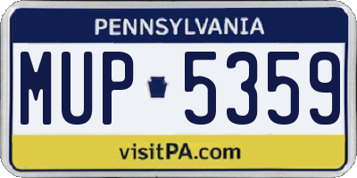 PA license plate MUP5359